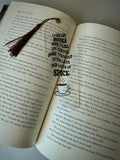 Dark and spicy books quote bookmark with brown tassel