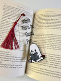Book bookmark with skeleton artwork and Smut Is The Good Part lettering