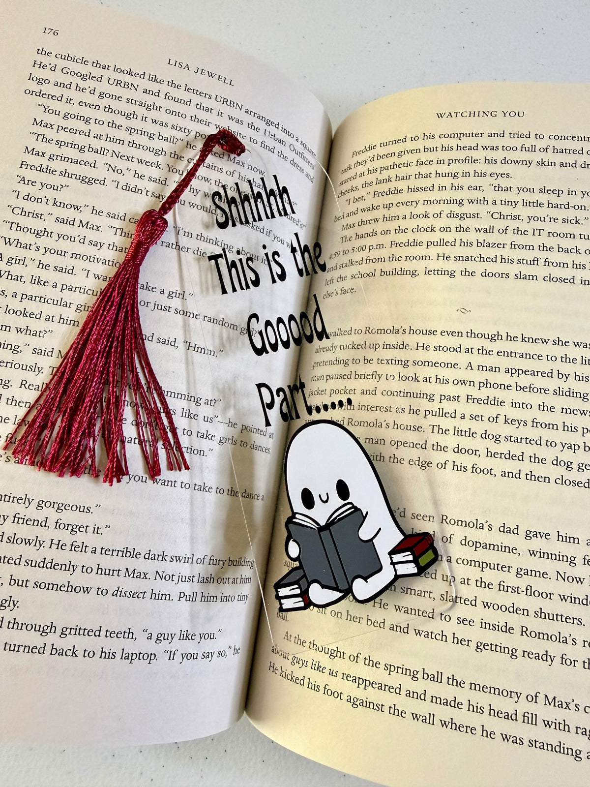 Book bookmark with skeleton artwork and Smut Is The Good Part lettering